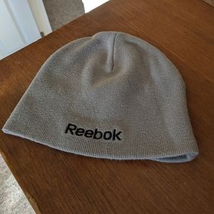 Gray Reebok beanie